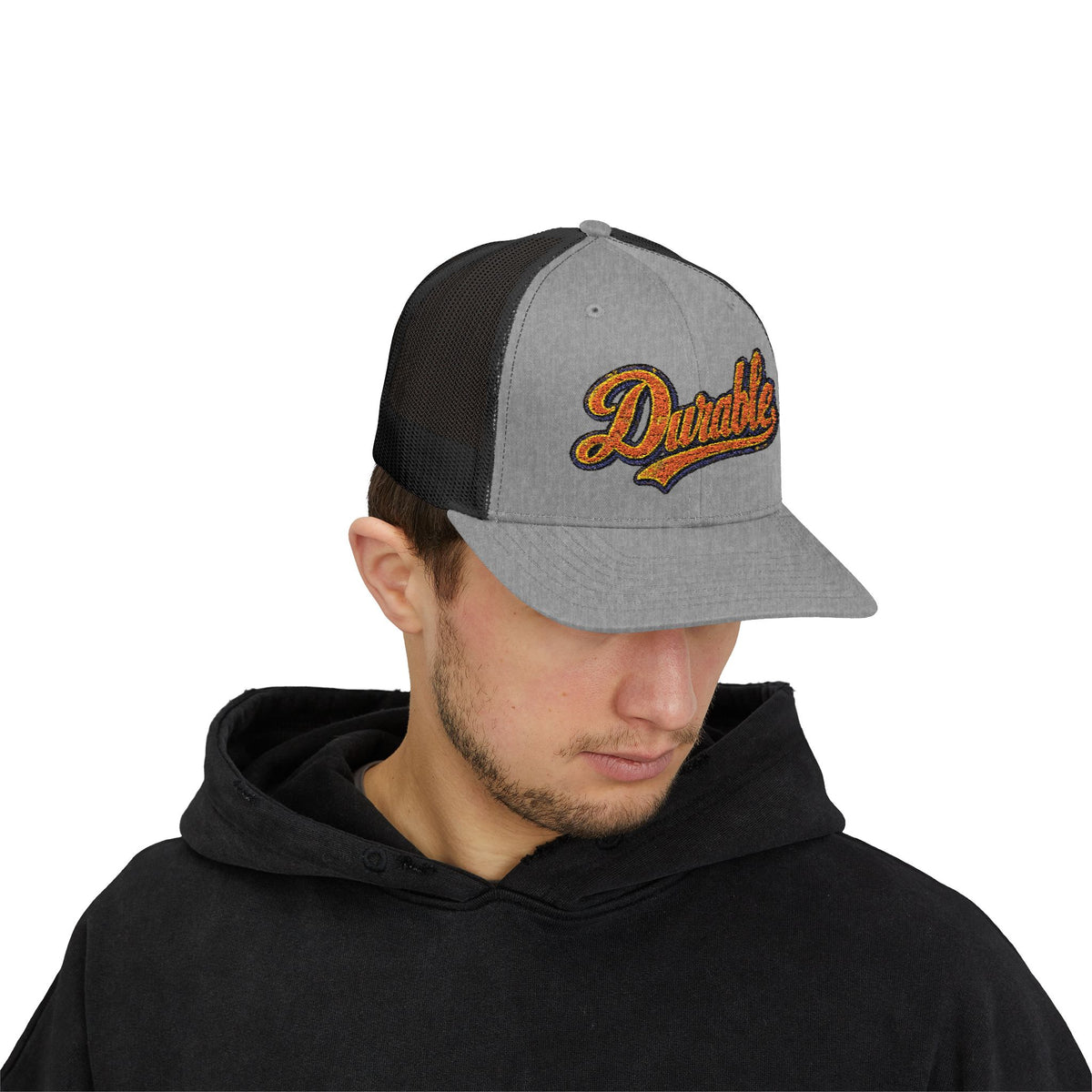 Durable Retro Script Snapback Trucker Cap