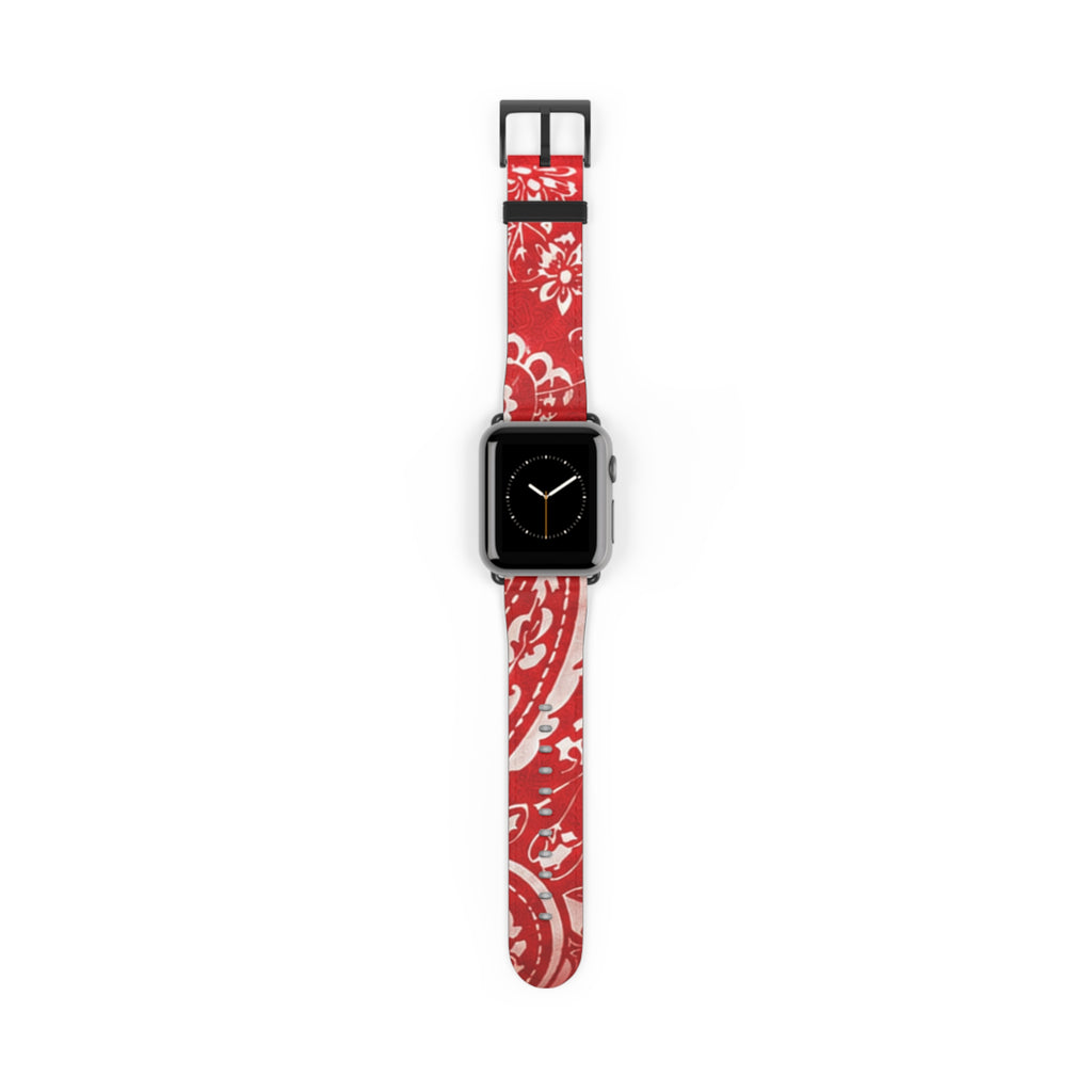 Red Bandana Pattern Watch Band — Hanky Code Style