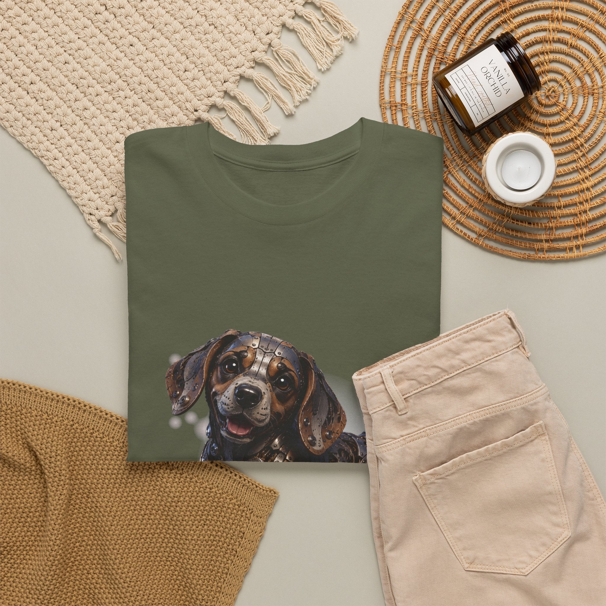Steampunk Beagle Puppy T-Shirt — "Life is Ruff, but I'm cute." Cute Wiener Dog Tee. Beagle lovers best gift.