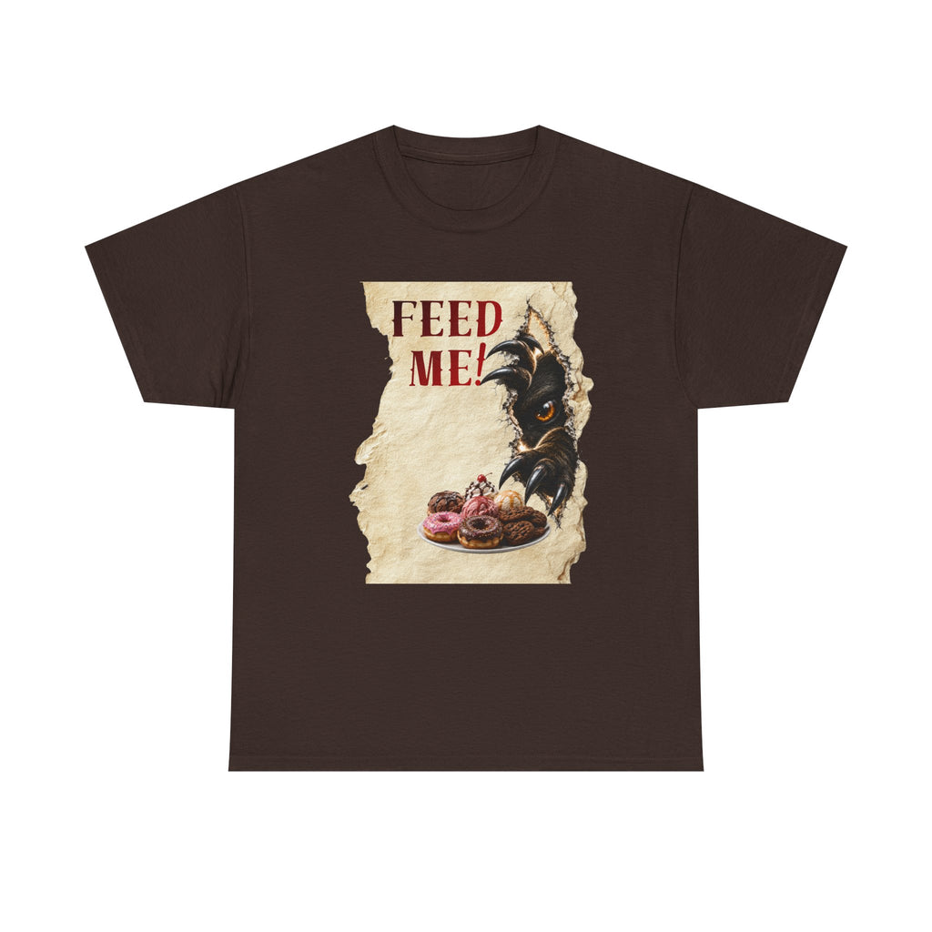 Funny Hangry feed me shirt. Hungry beast breaking out for sweets