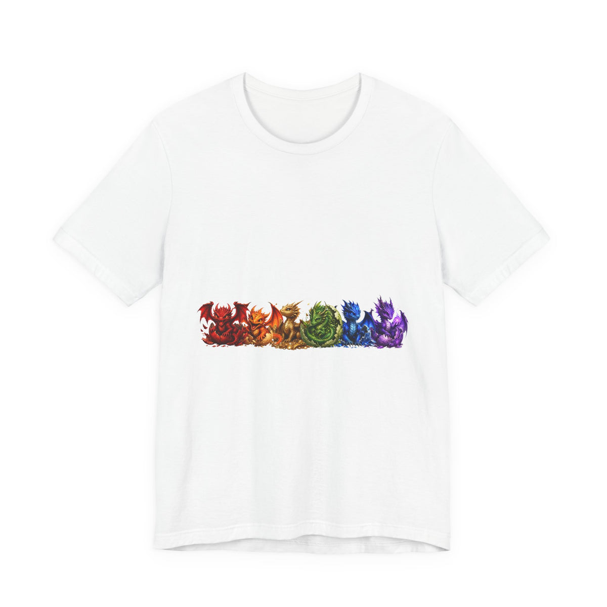 Rainbow Dragon Line Art T-Shirt