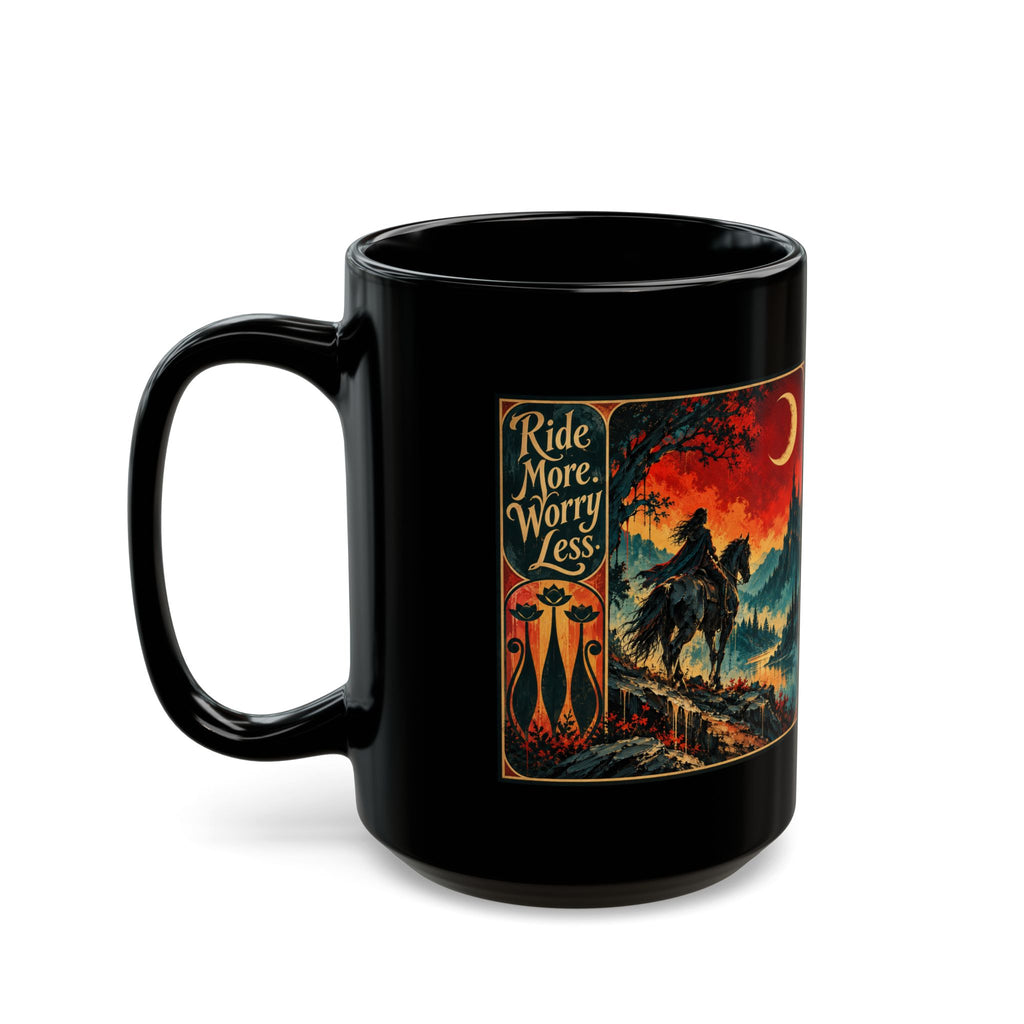 Horse Lover Coffee Mug – Equestrian Art Mug with Jewel Tone Horse Painting