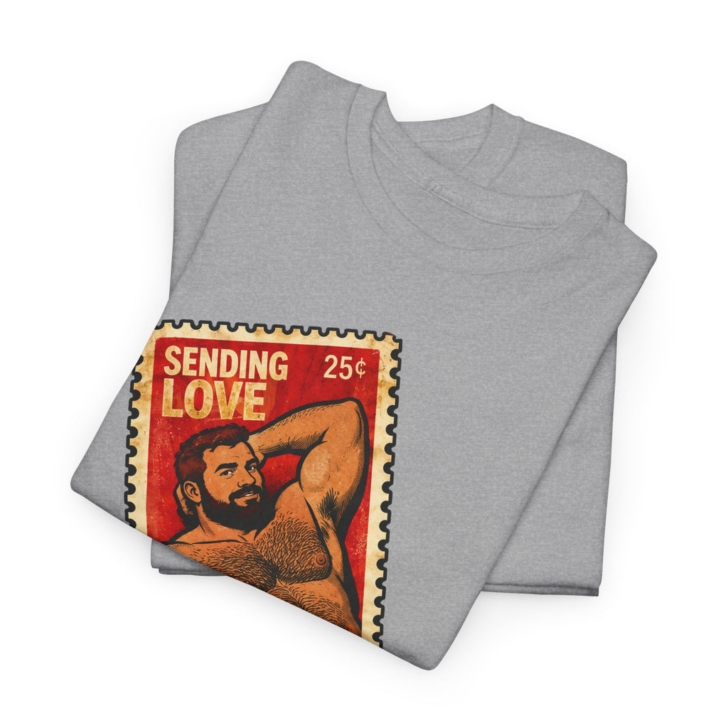 Gay Bear Shirt – Vintage Bear Pride Pin-Up T-Shirt, Retro Postage Stamp Art, LGBTQ Bear Culture Tee