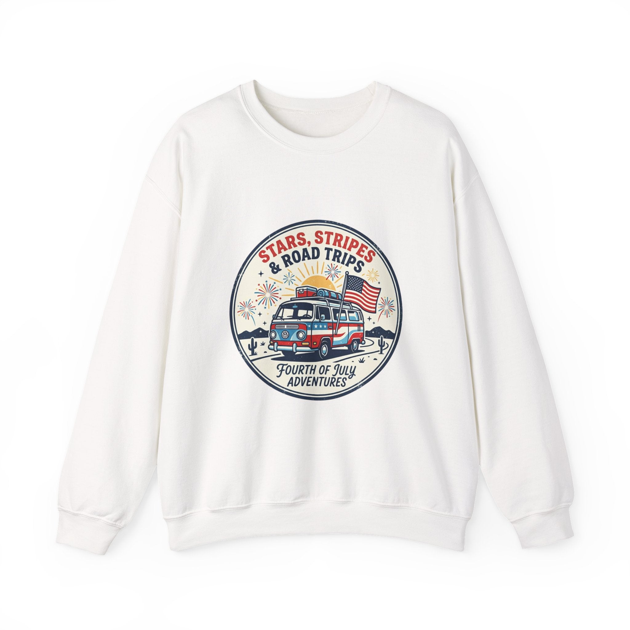 Stars & Stripes Road Trips Sweatshirt | vintage USA, red white blue