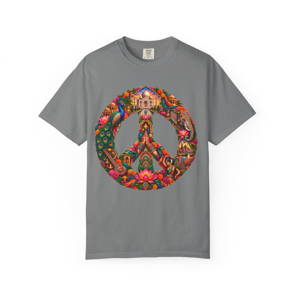 Peace Sign Floral T-Shirt — Colorful Boho Hippie Graphic Tee