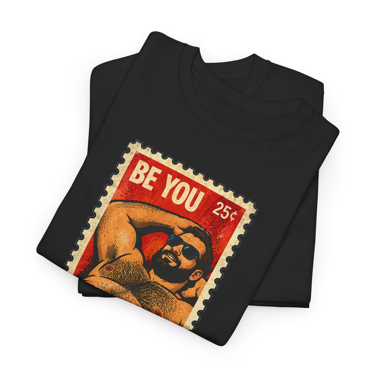 Gay Bear Shirt – Vintage Bear Pride Pin-Up T-Shirt, Retro Postage Stamp Art, LGBTQ Bear Culture Tee, Fur Ever