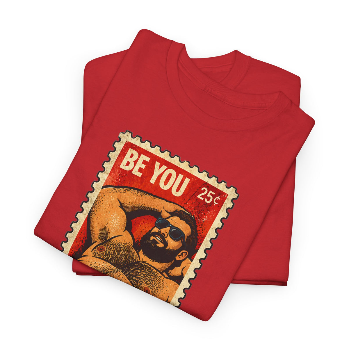 Gay Bear Shirt – Vintage Bear Pride Pin-Up T-Shirt, Retro Postage Stamp Art, LGBTQ Bear Culture Tee, Fur Ever