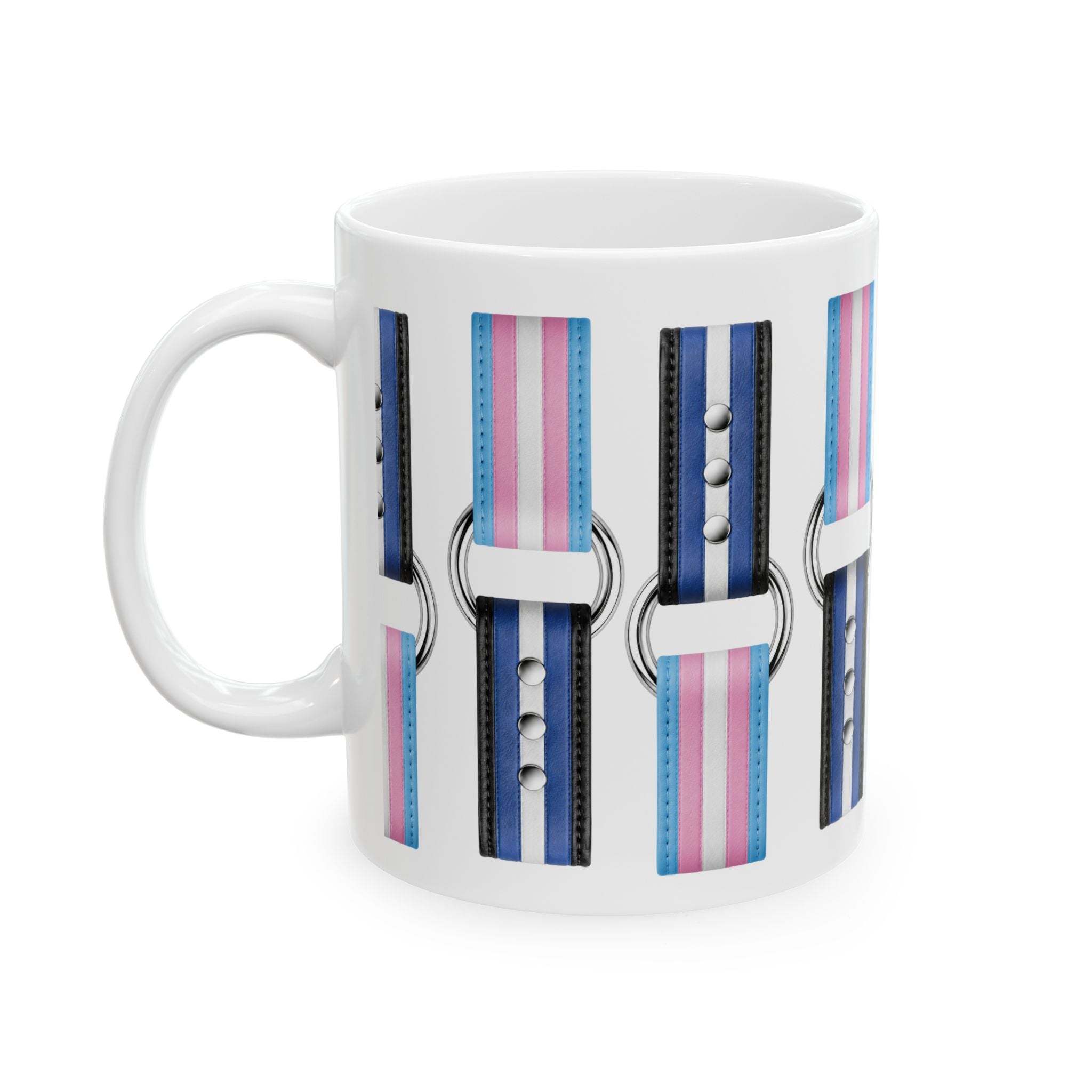 Trans Pride Collar Pattern Ceramic Mug (11oz, 15oz)
