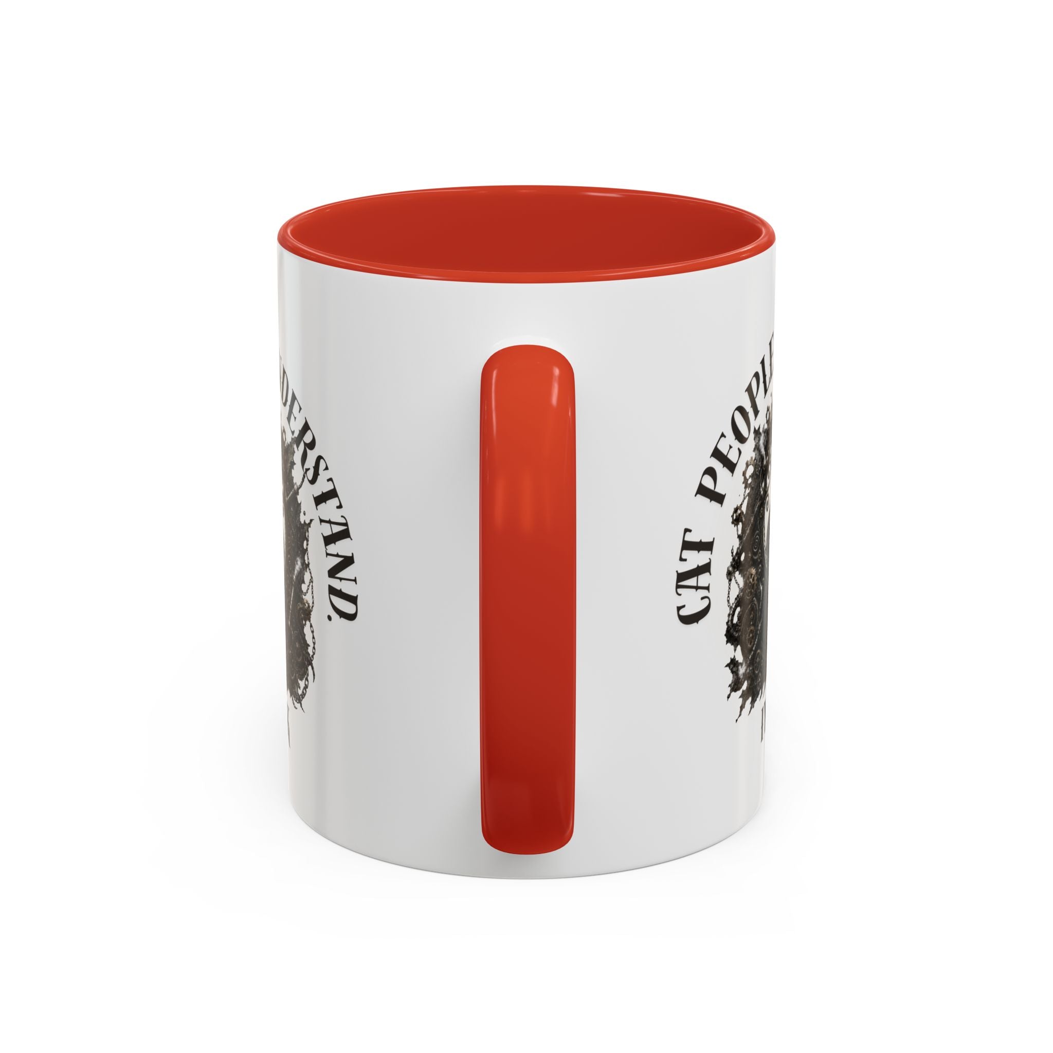 Cat People Understand Accent Mug — 'IYKYK' Black-Trim Coffee Cup. Cat lovers. Cat people. Cat mug.
