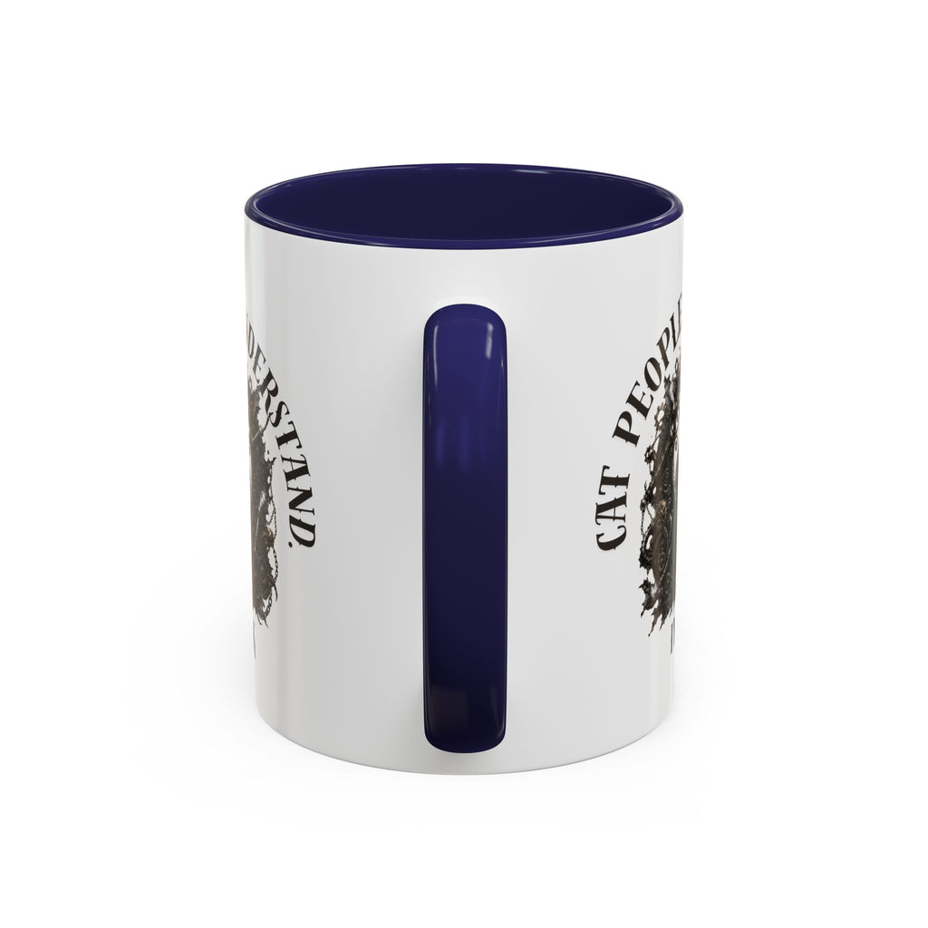 Cat People Understand Accent Mug — 'IYKYK' Black-Trim Coffee Cup. Cat lovers. Cat people. Cat mug.
