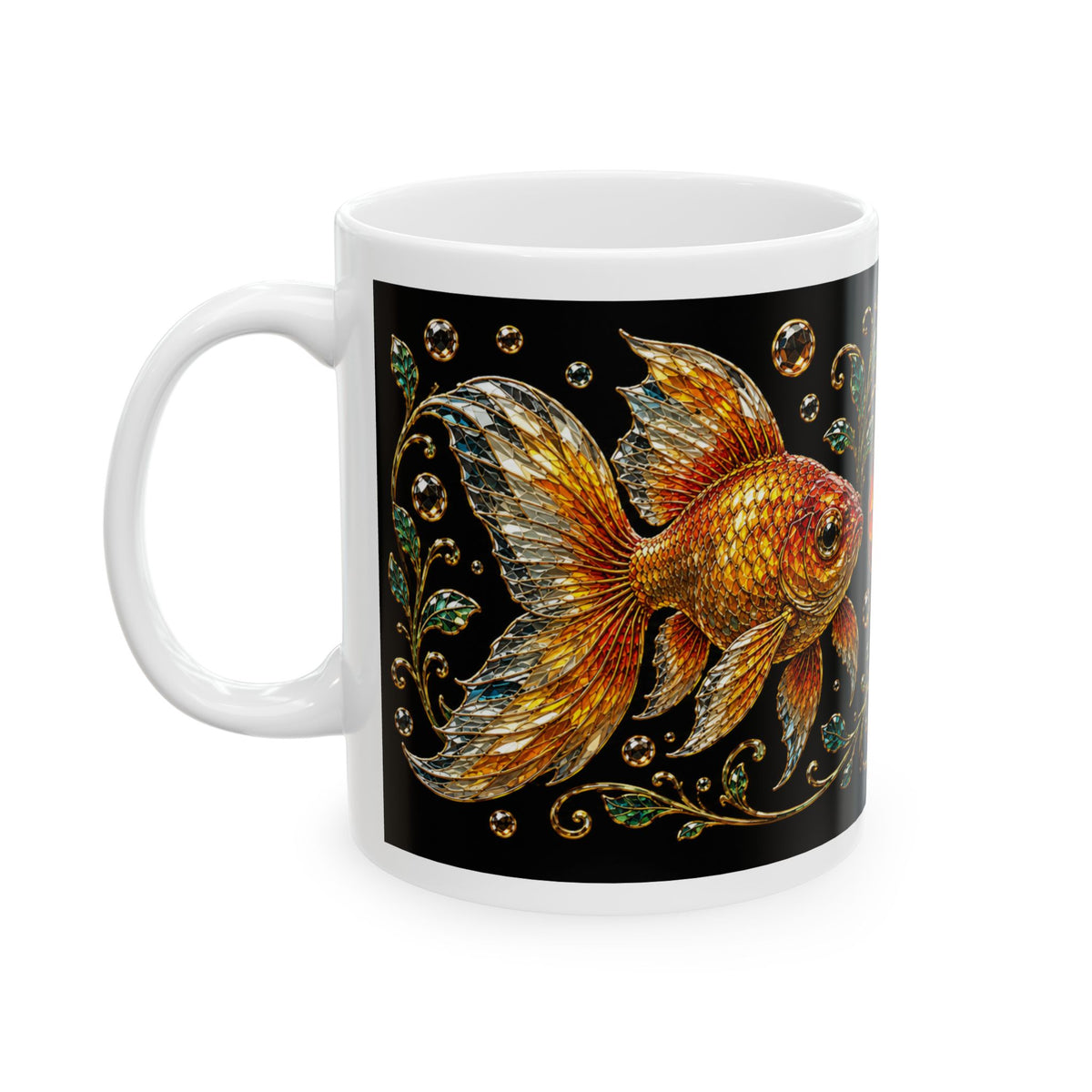 Fancy Goldfish Club Ceramic Mug — Sparkling Goldfish Coffee Cup (11oz & 15oz)