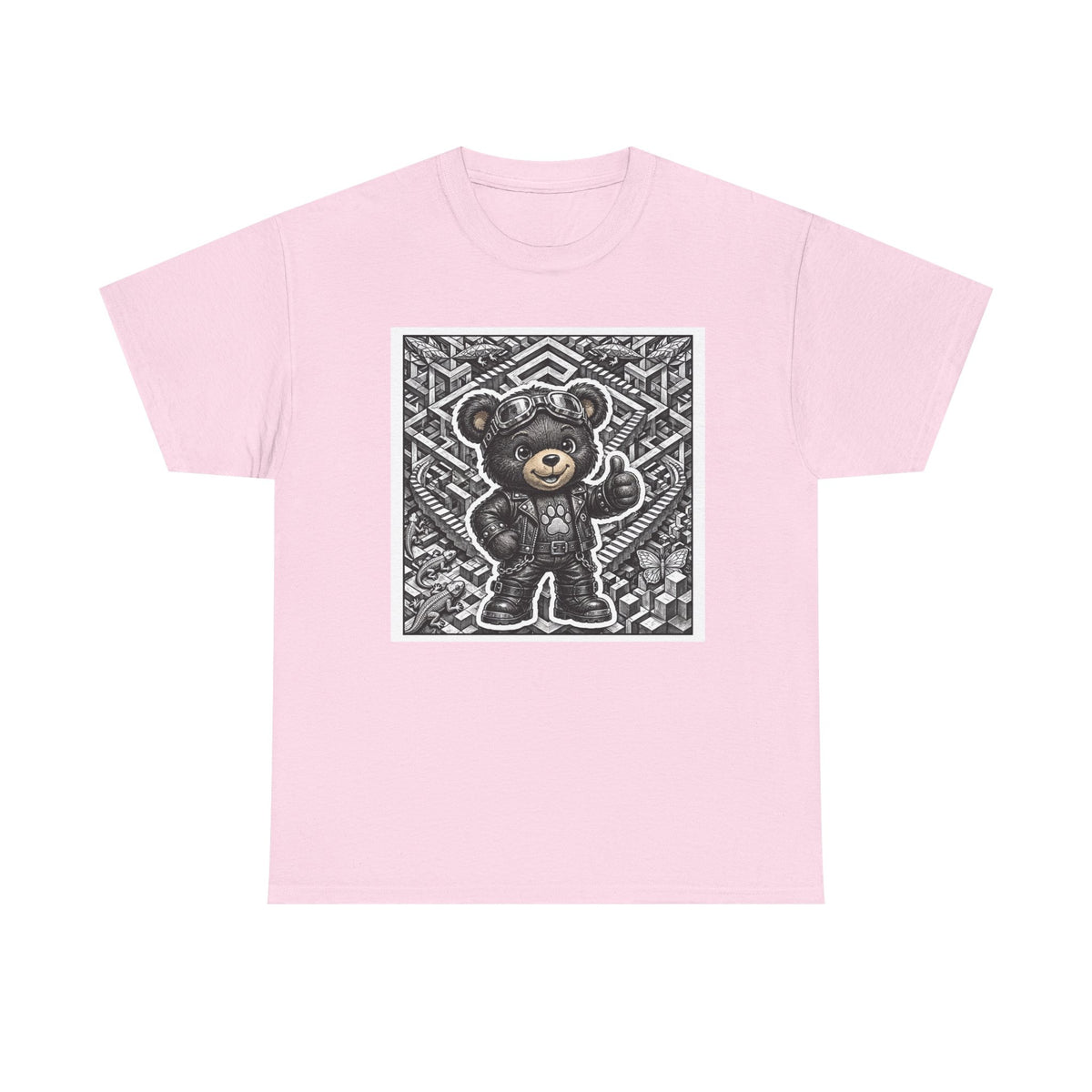 Bear Graphic T-Shirt — Streetwear Teddy Bear Design. Geometric puzzle bear shirt