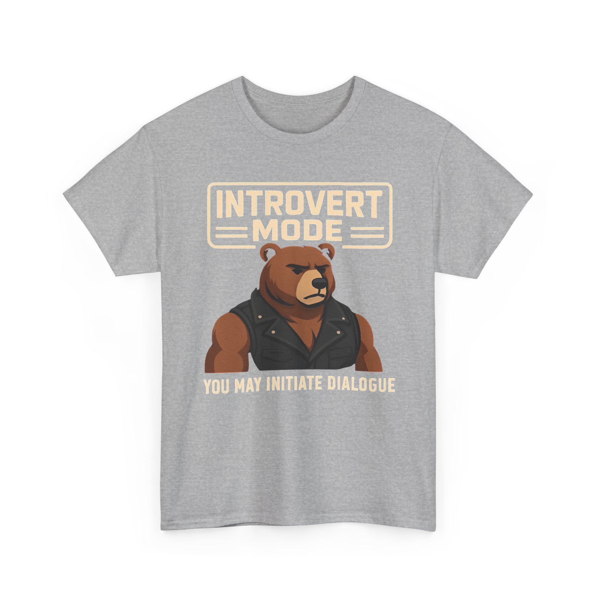 Introvert Bear T-Shirt — 'Please Start the Conversation' Graphic Tee